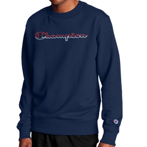 Champion Crew Neck Script Logo Sweatshirt New - Picture 4 of 12